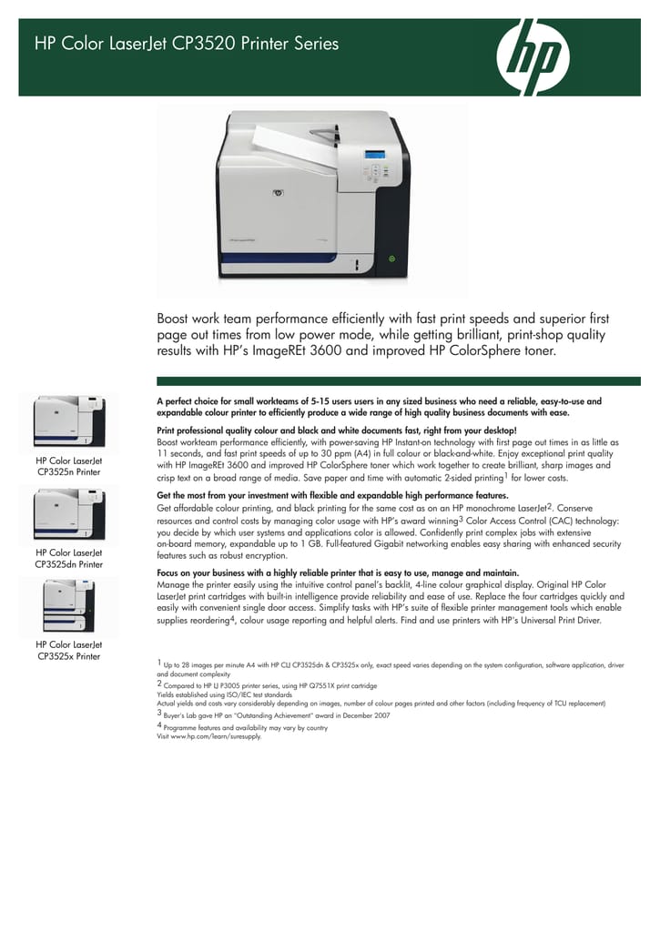 HP Color LaserJet CP3525n - الصورة 4