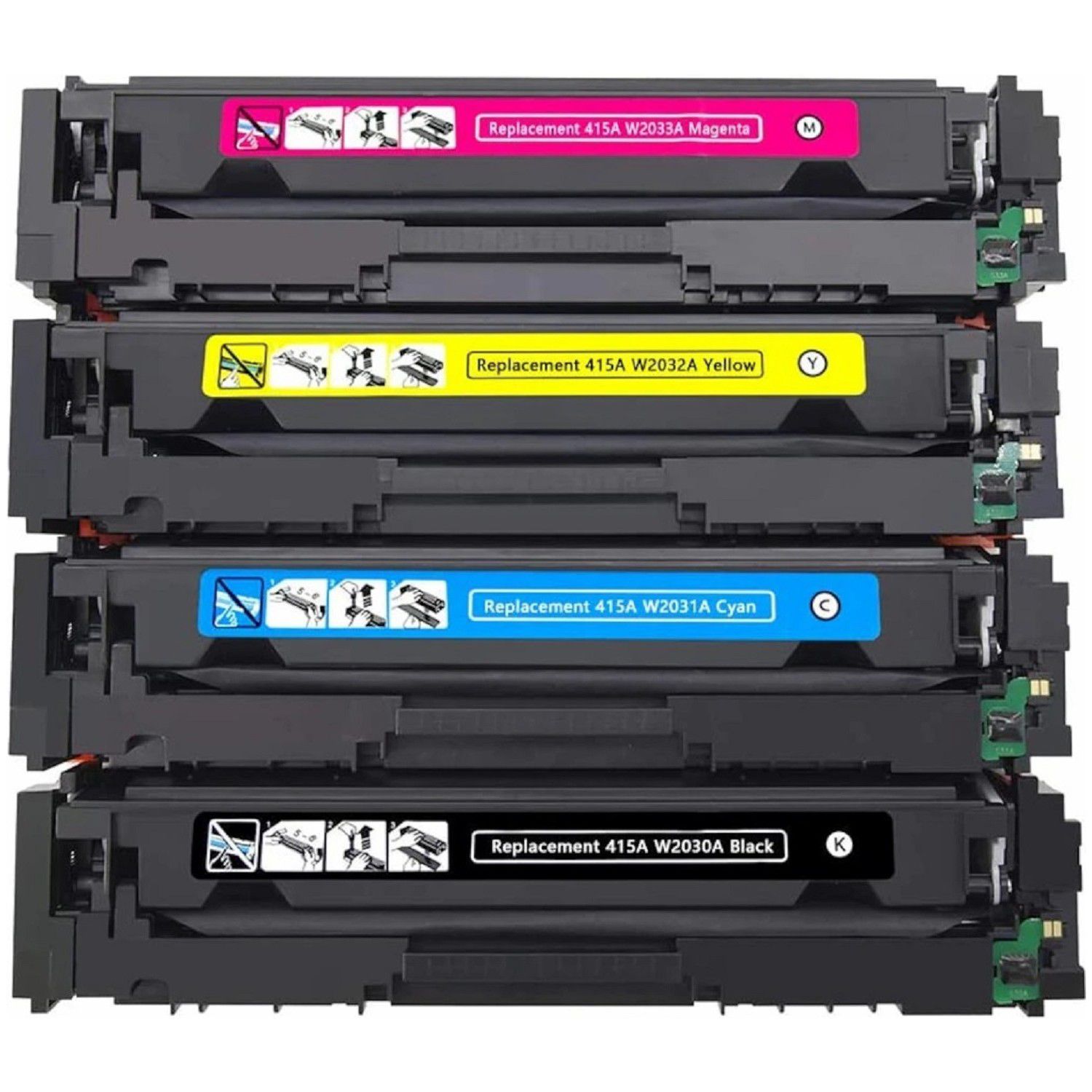 طقم خراطيش حبر إتش بي ليزر ألوان HP 415A (W2033A W2032A W2031A W2030A)